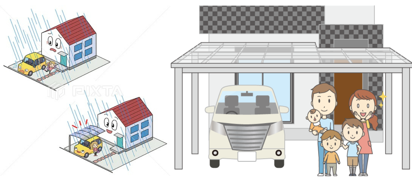 lên xuống xe bị mưa ướt